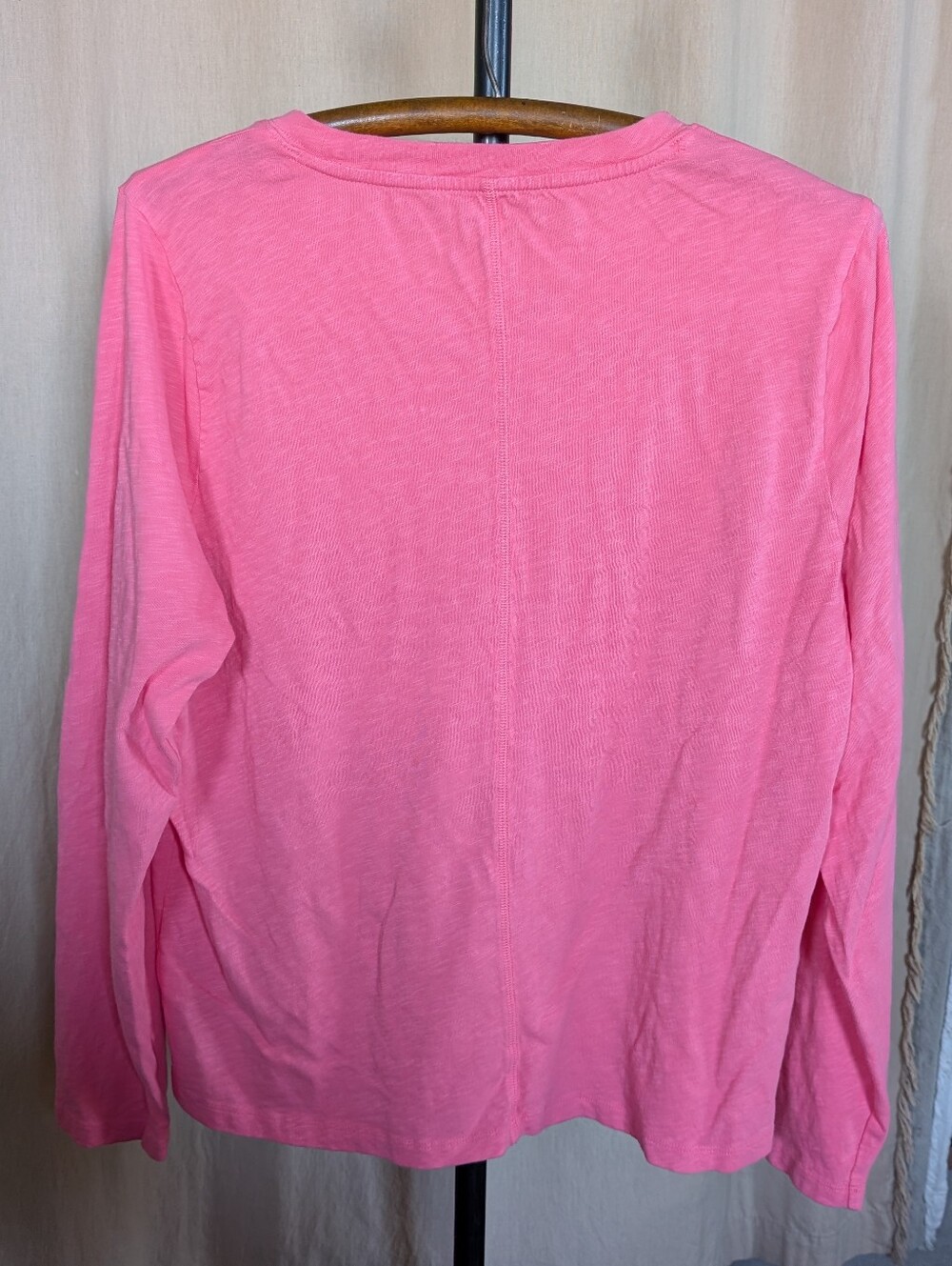 J. Crew Pink Long Sleeve Girlfriend Tshirt Tee 100% Cotton Re-Imagined Women XL - Picture 3 of 8